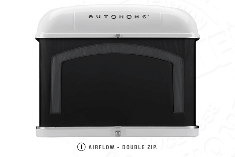 Tenda da tetto AutoHome Air-Sky 360, guscio Bianco – ventilazione con doppia zip