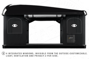Tenda da tetto AutoHome Air-Sky 360, guscio Black Storm – finestre integrate