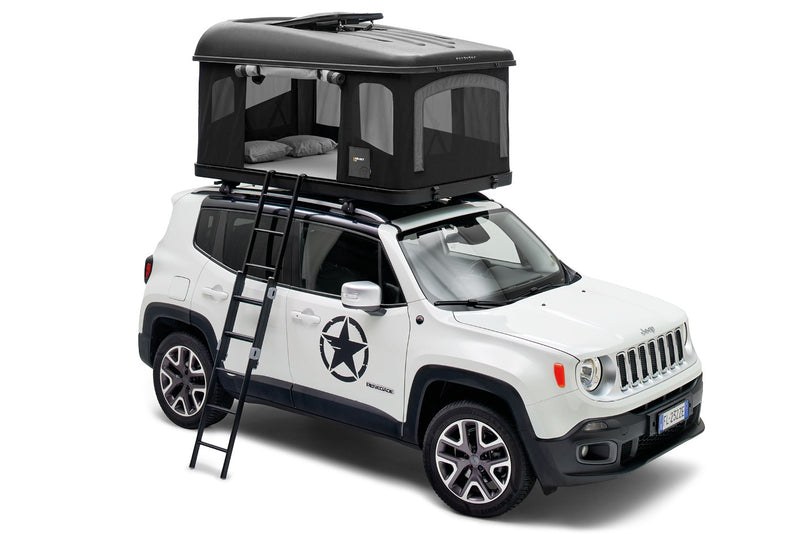 Tenda da tetto AutoHome Air-Sky 360, guscio Hard Face Black – montata sul veicolo