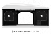 Tenda da tetto AutoHome Airlander Plus 360, guscio Bianco – finestre integrate, 2 per lato