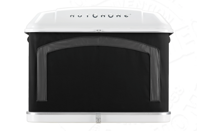 Tenda da tetto AutoHome Airlander Plus 360, guscio Bianco – vista frontale