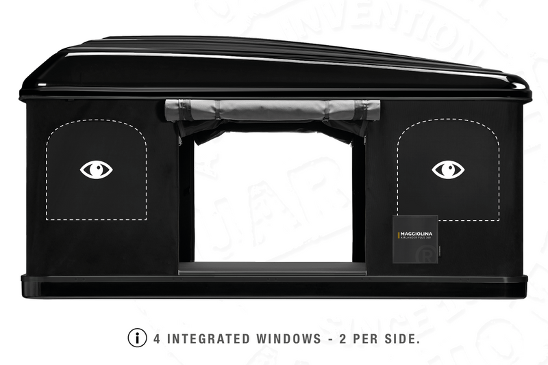 Tenda da tetto AutoHome Airlander Plus 360, guscio Black Storm – finestre integrate, 2 per lato