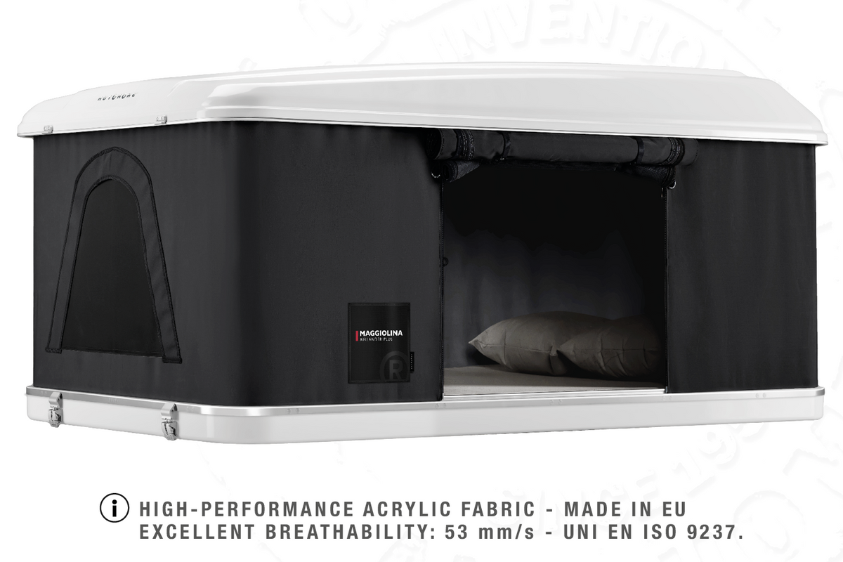 Tenda da tetto AutoHome Airlander Plus, guscio Bianco – tessuto acrilico traspirante
