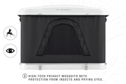 Tenda da tetto AutoHome Airlander Plus, guscio Bianco – zanzariere oscuranti