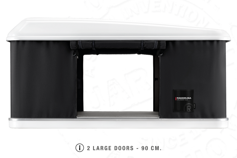 Tenda da tetto AutoHome Airlander Plus, guscio Bianco – porta larga 90 cm