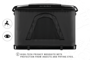 Tenda da tetto AutoHome Airlander Plus, guscio Black Storm – zanzariere oscuranti