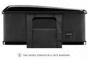 Tenda da tetto AutoHome Airlander Plus, guscio Black Storm – porte trasformabili in finestre