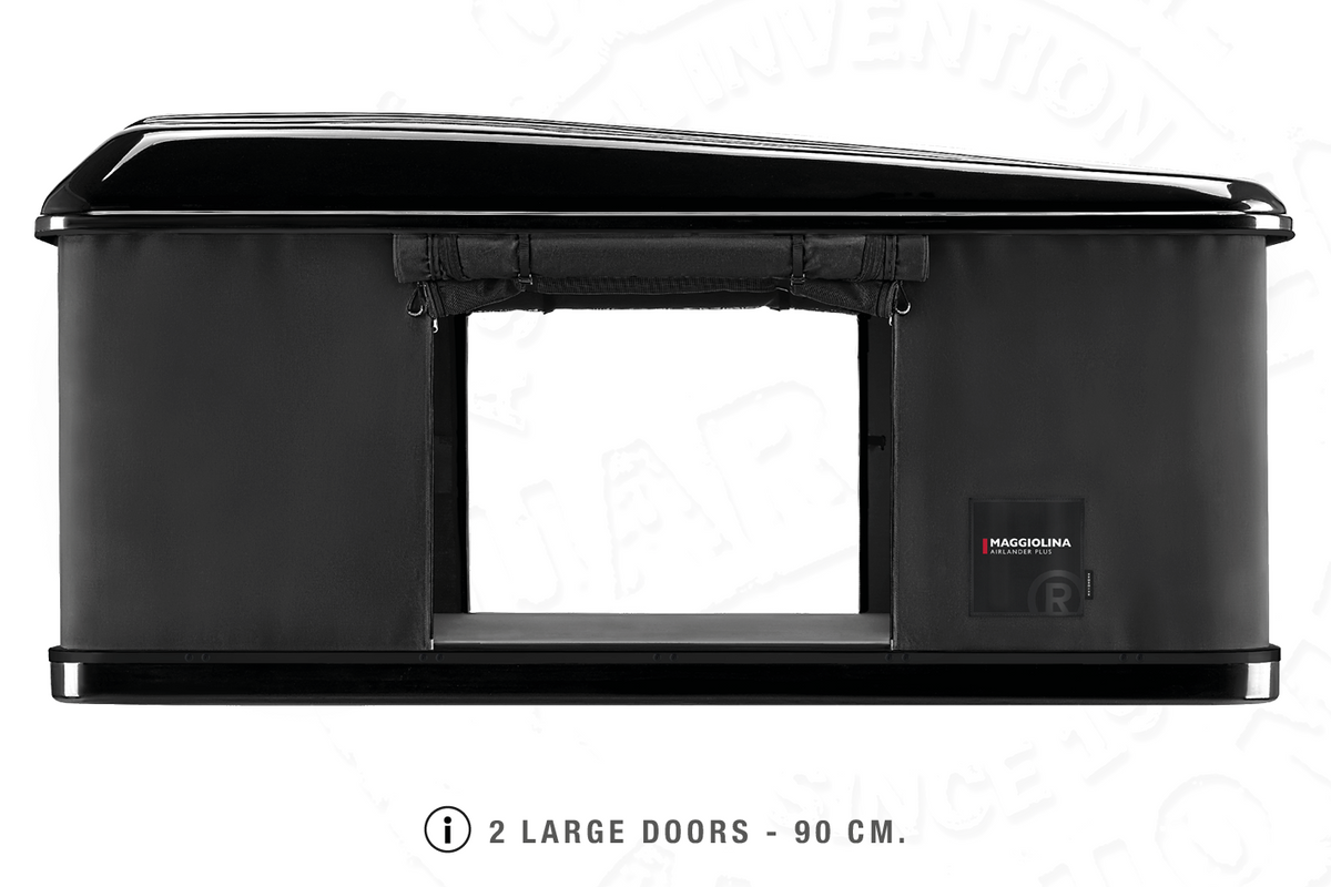 Tenda da tetto AutoHome Airlander Plus, guscio Black Storm – porta larga 90 cm