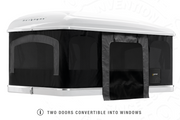 Tenda da tetto AutoHome Airtop 360, guscio Bianco – porte trasformabili in finestre