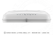 Tenda da tetto AutoHome Airtop 360, guscio Bianco – vista laterale