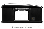 Tenda da tetto AutoHome Airtop 360, guscio Black Storm – ventilazione con doppia zip
