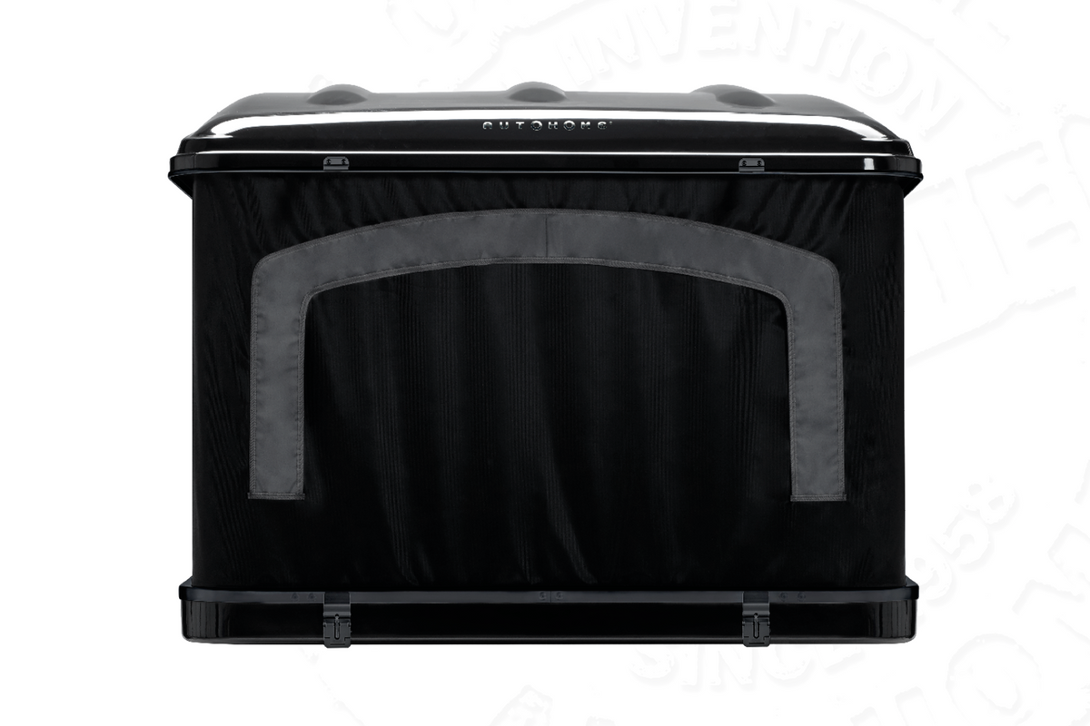 Tenda da tetto AutoHome Airtop 360, guscio Black Storm – vista posteriore
