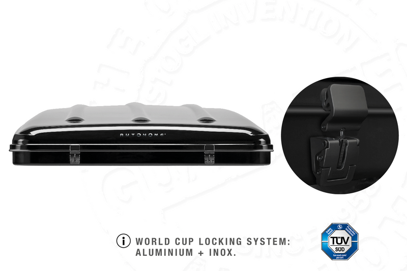 Tenda da tetto AutoHome Airtop 360, guscio Black Storm – chiusure in alluminio e inox