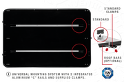 Tenda da tetto AutoHome Airtop 360, guscio Black Storm – base con guide a C e morsetti