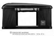 Tenda da tetto AutoHome Airtop 360, guscio Hard Face Black – ventilazione