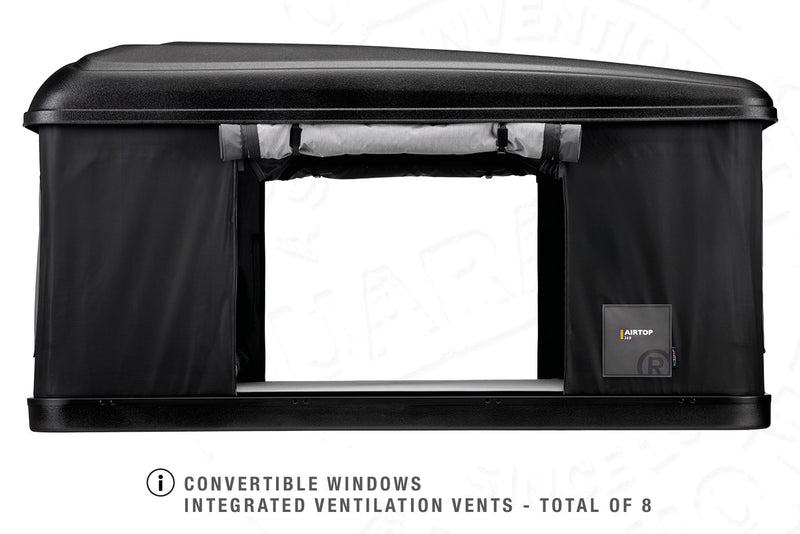 Tenda da tetto AutoHome Airtop 360, guscio Hard Face Black – ventilazione