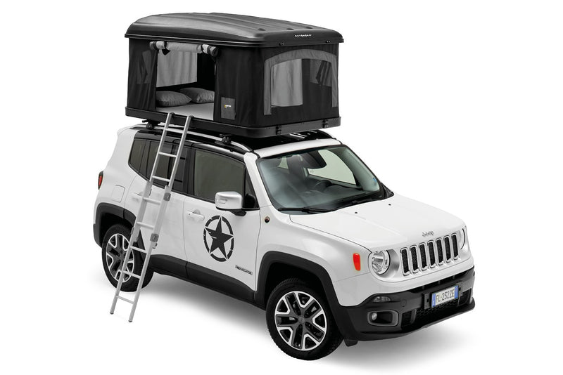 Tenda da tetto AutoHome Airtop 360, guscio Hard Face Black – montata sul veicolo