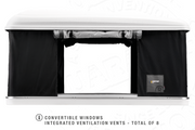 Tenda da tetto AutoHome Airtop 360, guscio Hard Face White – ventilazione