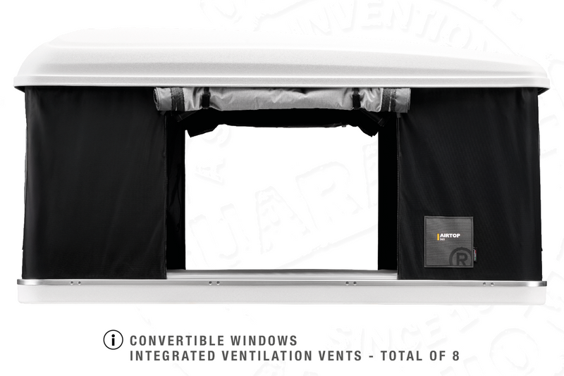 Tenda da tetto AutoHome Airtop 360, guscio Hard Face White – ventilazione