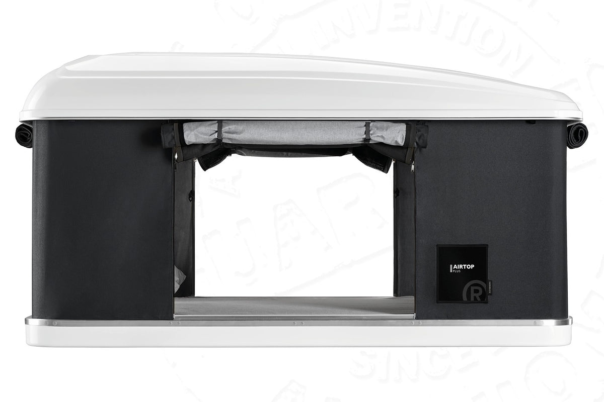 Tenda da tetto AutoHome Airtop Plus, guscio Bianco – porta laterale aperta