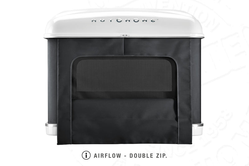Tenda da tetto AutoHome Airtop Plus, guscio Bianco – ventilazione con doppia zip