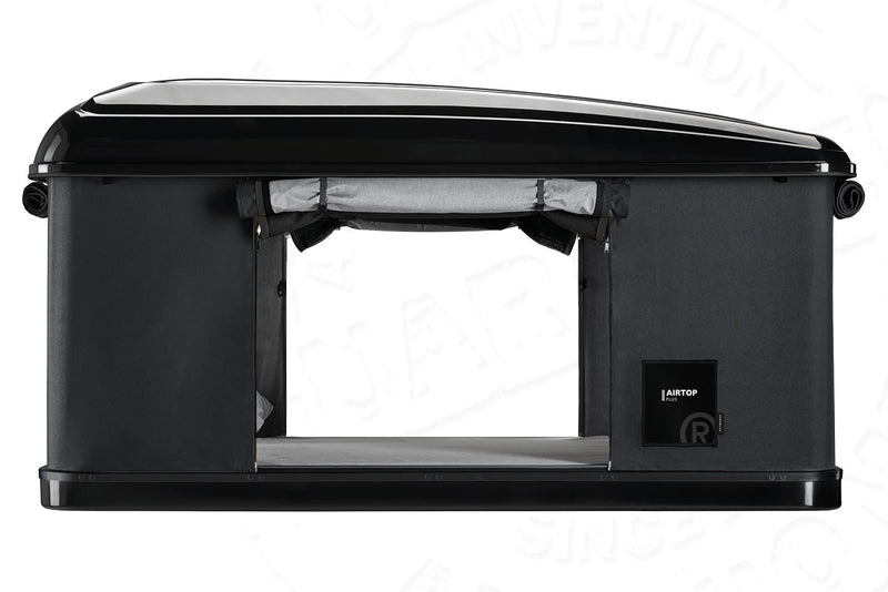 Tenda da tetto AutoHome Airtop Plus, guscio Black Storm – porta laterale aperta