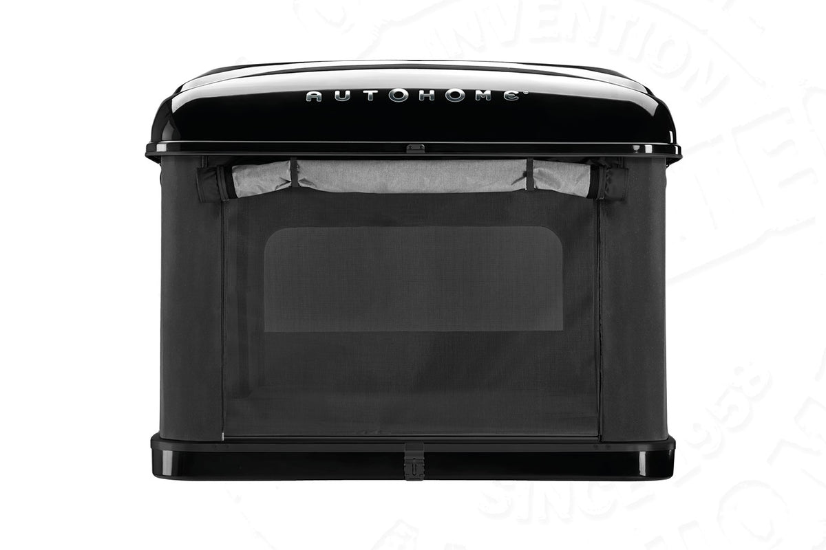 Tenda da tetto AutoHome Airtop Plus, guscio Black Storm – vista frontale