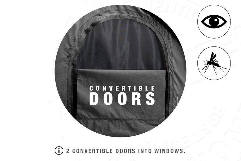 Tenda da tetto AutoHome Columbus Variant – porte trasformabili in finestre