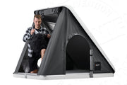 Tenda da tetto AutoHome Columbus Variant, guscio Bianco – tenda aperta