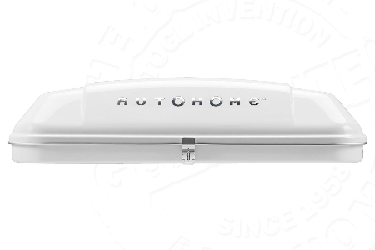 Tenda da tetto AutoHome Columbus Variant, guscio Bianco – vista frontale