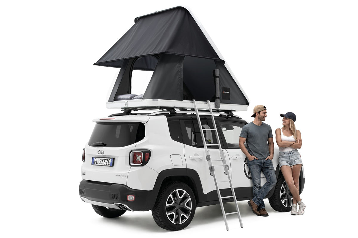 Tenda da tetto AutoHome Columbus Variant, guscio Bianco – montata sul veicolo