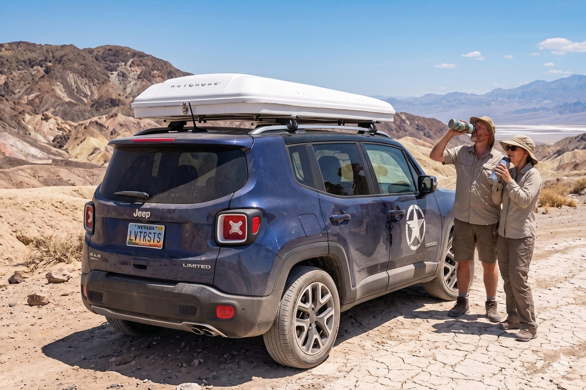 Tenda da tetto AutoHome Columbus Variant, guscio Bianco – in viaggio nel deserto
