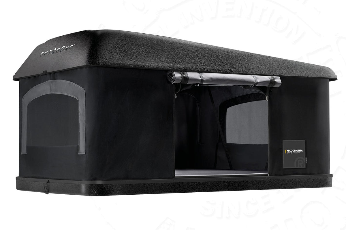 Tenda da tetto AutoHome Extreme-Cargo 360, guscio Hard Face Black – vista laterale