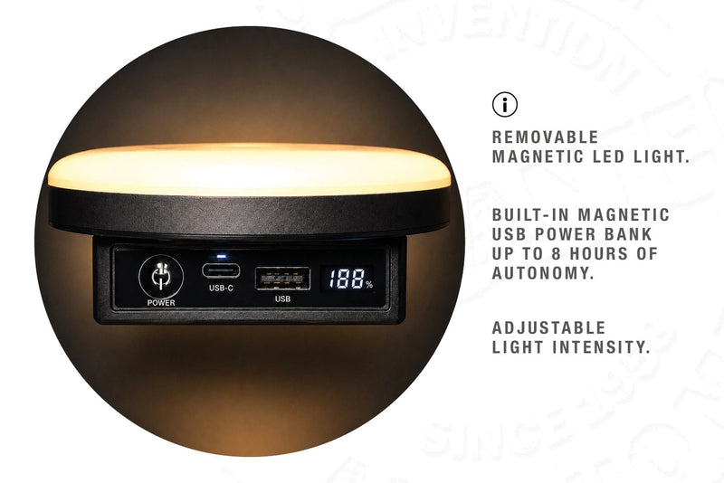 Tenda da tetto AutoHome Extreme-Cargo 360, guscio Hard Face Black – lampada LED magnetica