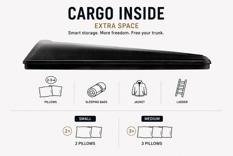 Tenda da tetto AutoHome Extreme-Cargo 360, guscio Hard Face Black – capacità di stivaggio nel guscio