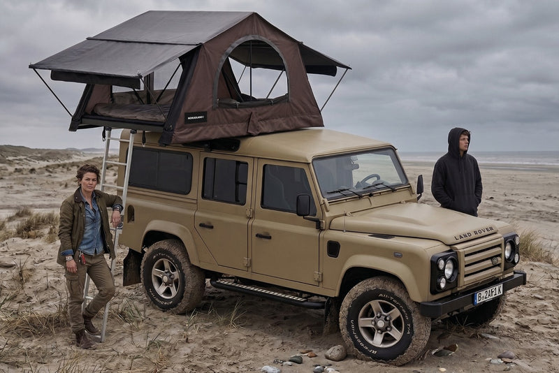 Tenda da tetto AutoHome Nomadland 2.0 – su fuoristrada in spiaggia