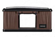Tenda da tetto AutoHome Nomadland 3.0, tessuto Marrone – porta aperta