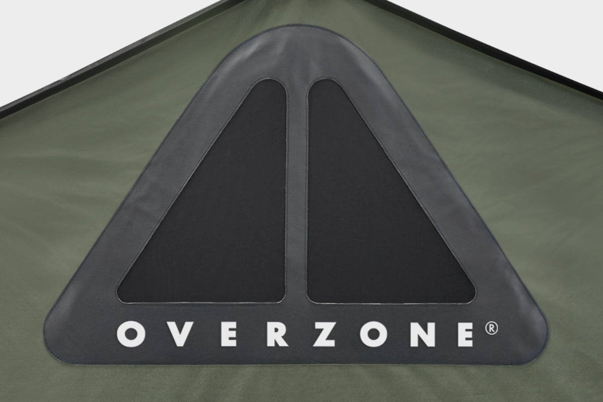 Tenda da tetto AutoHome Overzone – logo Overzone sul tessuto