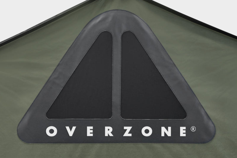 Tenda da tetto AutoHome Overzone – logo Overzone sul tessuto