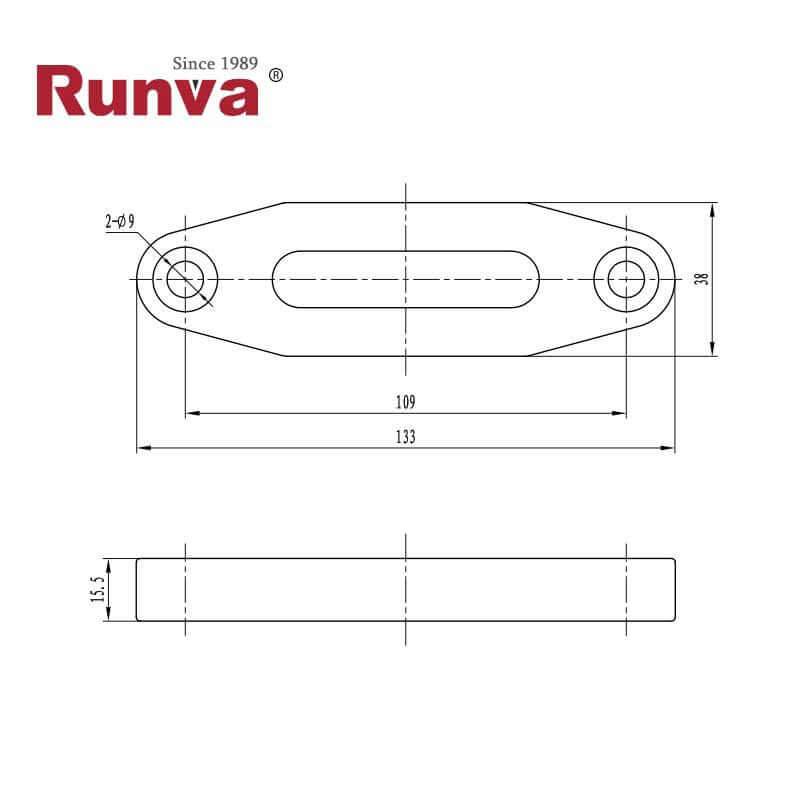 Guida fissa in alluminio Runva per 2000-2500-3000-3500 lbs – immagine 2