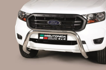 Bull Bar SB omologato CE Ford Ranger Double Cab 2019–2022 Inox lucido Ø76 mm