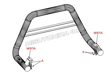 Bull Bar Medium Ford Ranger Double Cab 2004–2006 Inox lucido Ø63 mm