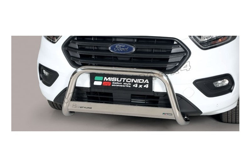 Bull bar Ford Transit Custom / Tourneo Custom LWB/L2 2018–2023 Misutonida EC/MED/436/IX inox lucido