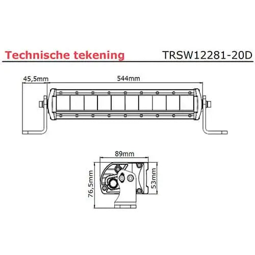 Barra LED, 100 W, 4000 lumen, cavo 40 cm, connettore Deutsch – Tralert – immagine 3