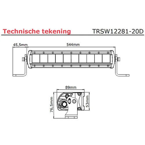 TRALERT -Barra LED | 100 watt | 4000 lumen | 9-30v | 40 cm.