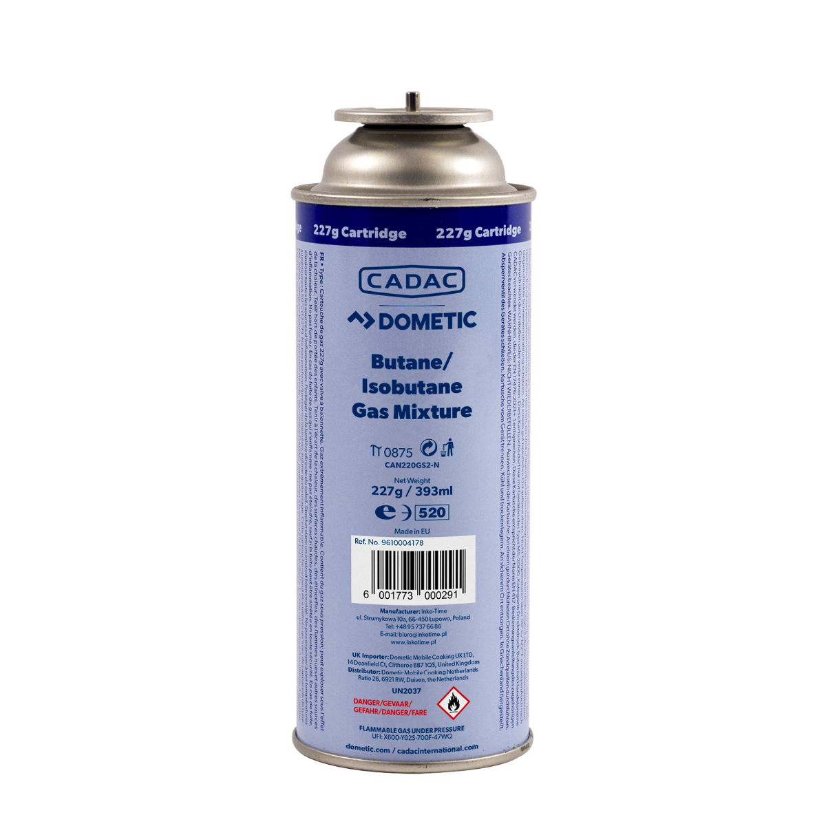 Cartuccia gas Cadac 227 g dettaglio attacco