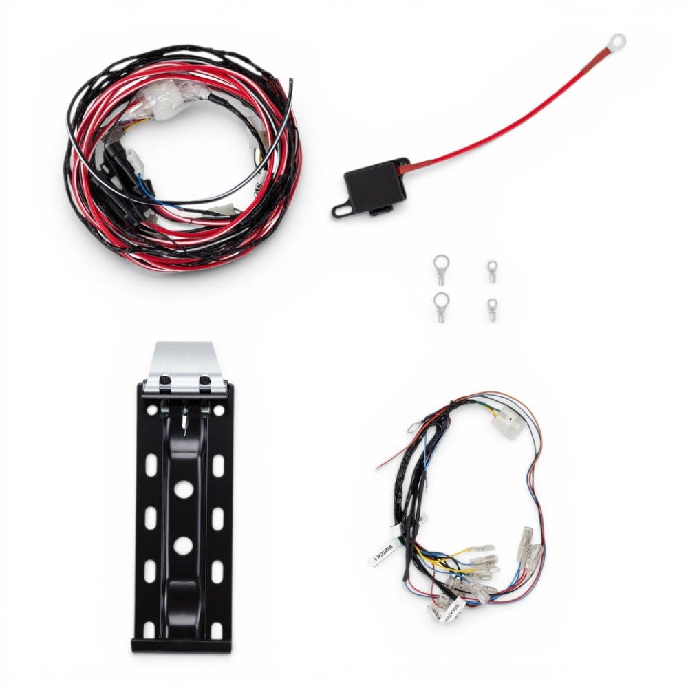 Contenuto del kit CKBLTA12: cablaggi, staffa e minuteria
