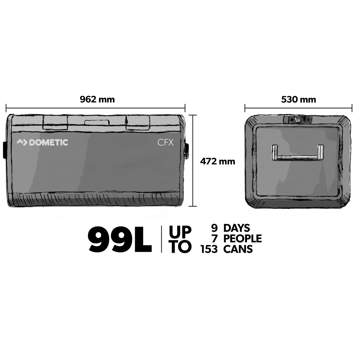 Dometic CFX3 100 Frigorifero portatile a compressore, 99 l – immagine 3