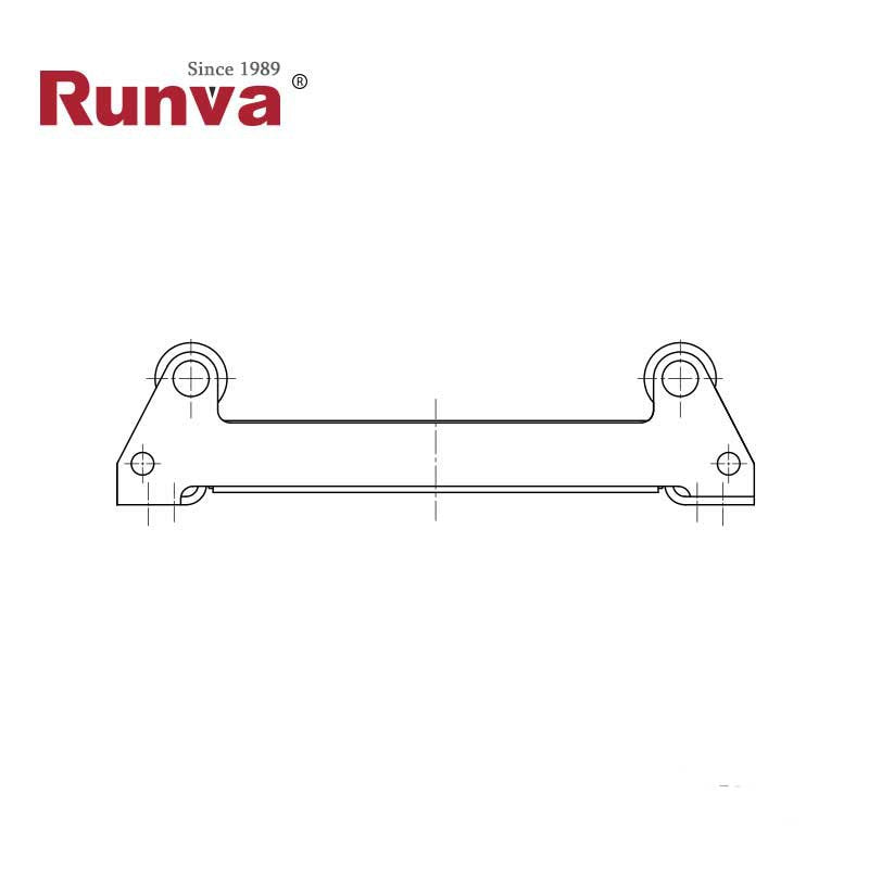 Disegno quotato Guida a rulli RUNVA SRF10000 inox per verricelli 8.000-12.000 lb con cavo in acciaio