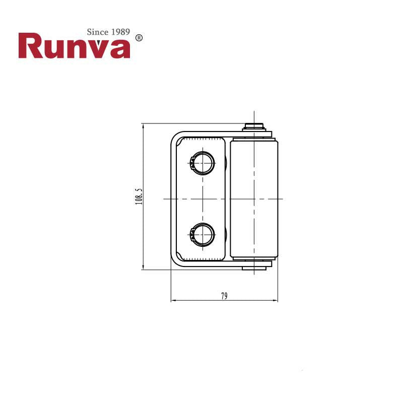 Disegno quotato Guida a rulli RUNVA SRF10000 inox per verricelli 8.000-12.000 lb con cavo in acciaio